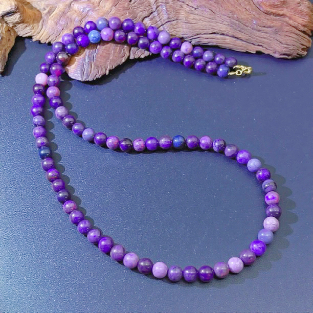 18k天然舒俱来项链圆珠帝王紫糖果5多样性发一DD2224