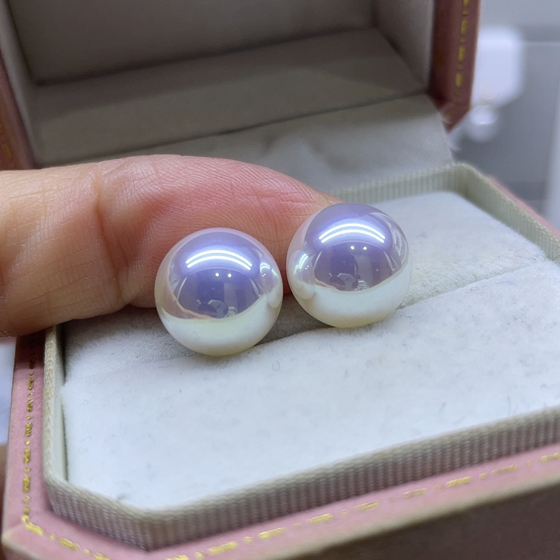 银S925镶嵌淡水珍珠耳饰