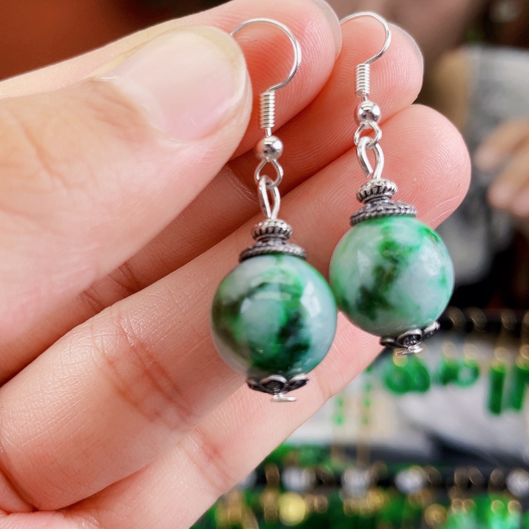 翡翠未镶嵌耳饰饰品