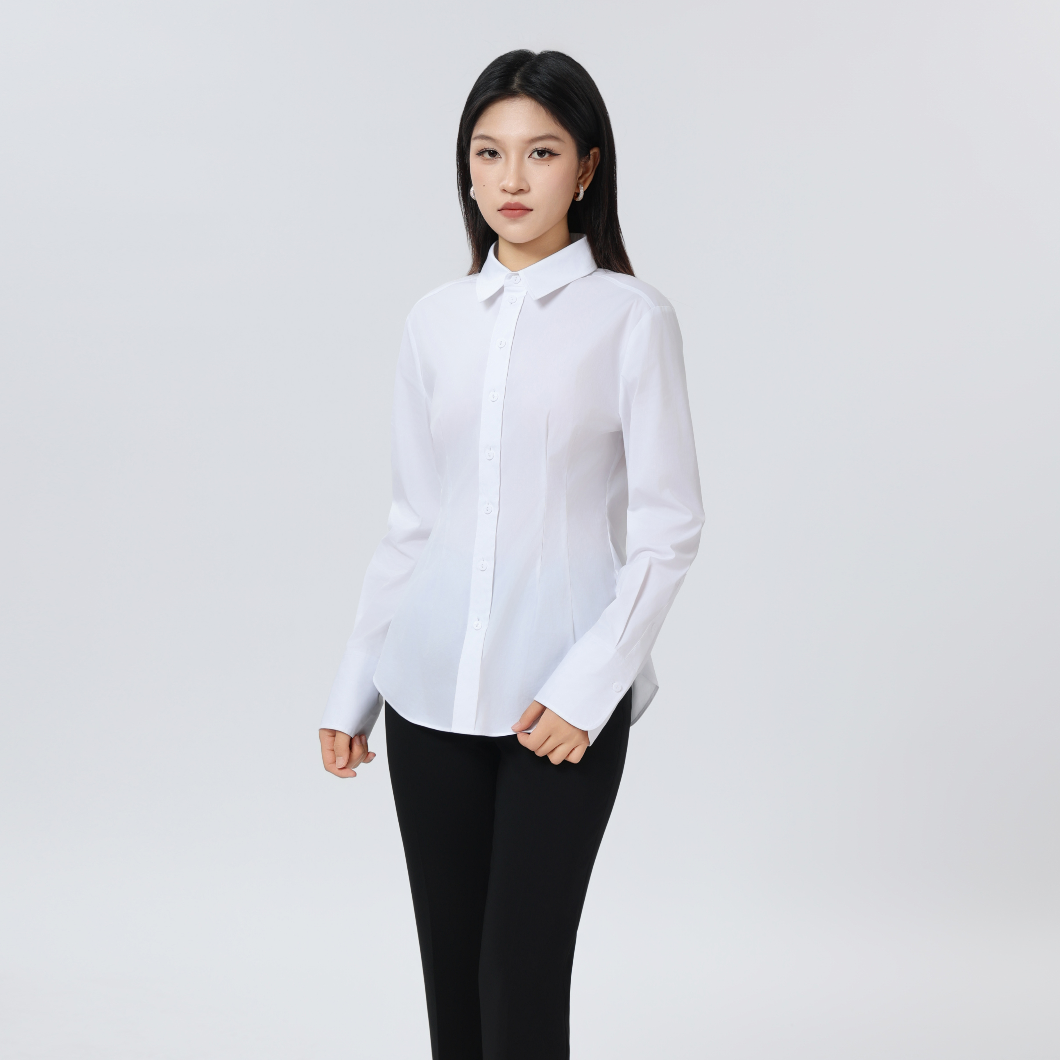 AMASS/阿玛施 四季简约基础衬衣百搭款长袖修身棉质衬衫5300922