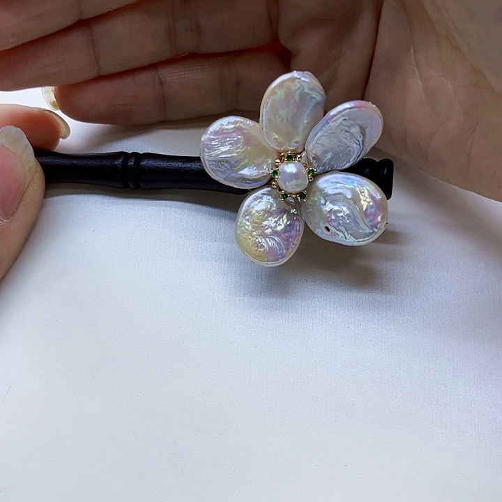 淡水珍珠耳饰银S925镶嵌