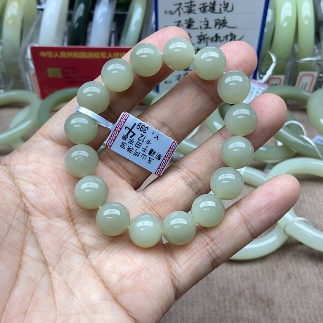 和田玉手串未镶嵌用****3