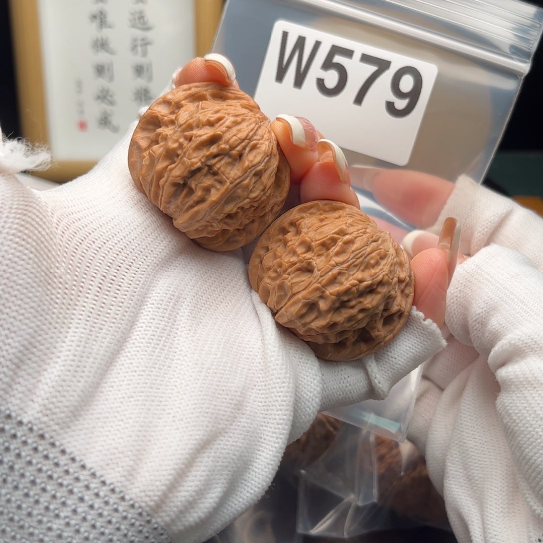 文玩核桃把件40磨盘w 579
