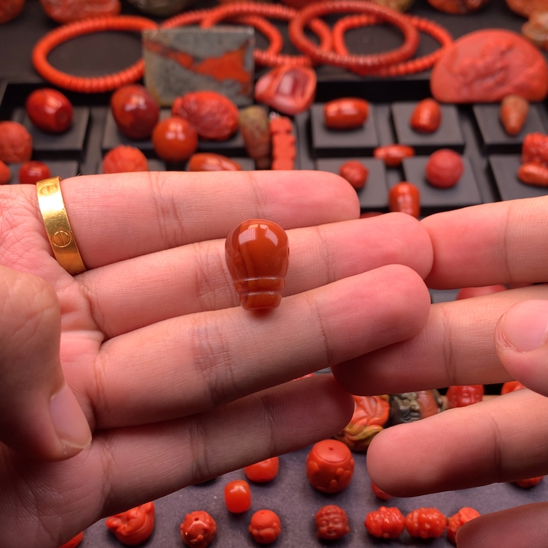 南红玛瑙未镶嵌南红原矿奶嘴三通13.5mm