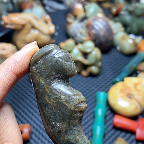 白玉菩提吊坠摆件