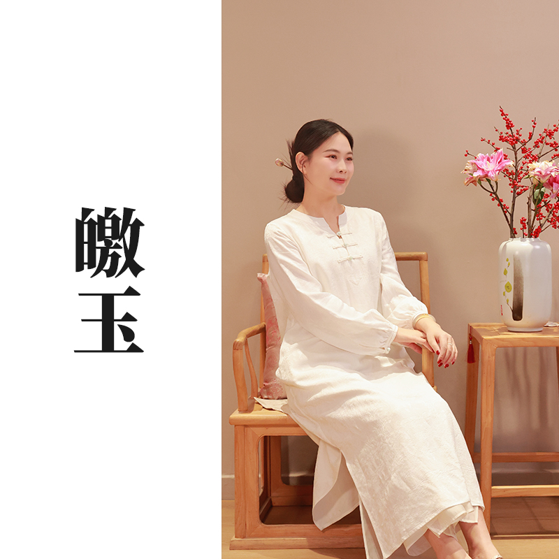 【门店同款】皦玉•新中式连衣裙（25707002-皦玉）