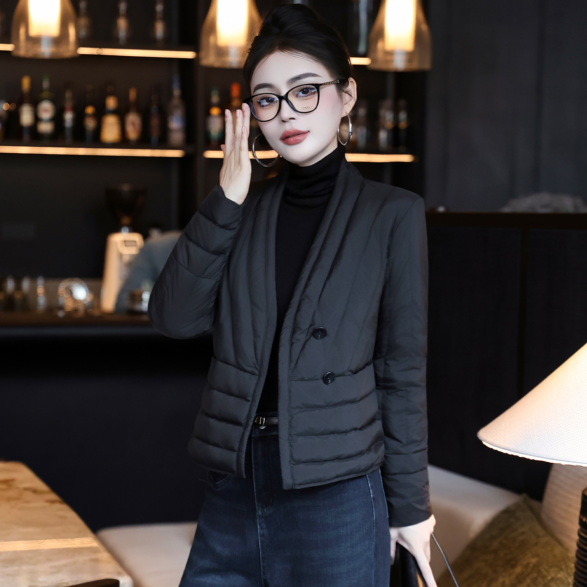 高端白鸭绒轻薄羽绒服女短款冬季新款小个子百搭贴身内胆搭配大衣