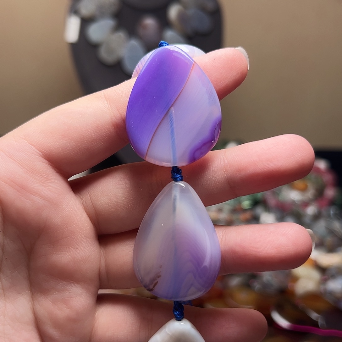 玛瑙/玉髓合金珠宝半成品D229,天然缠丝玛瑙一条