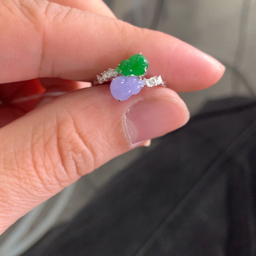 翡翠18K金镶嵌戒指翡翠