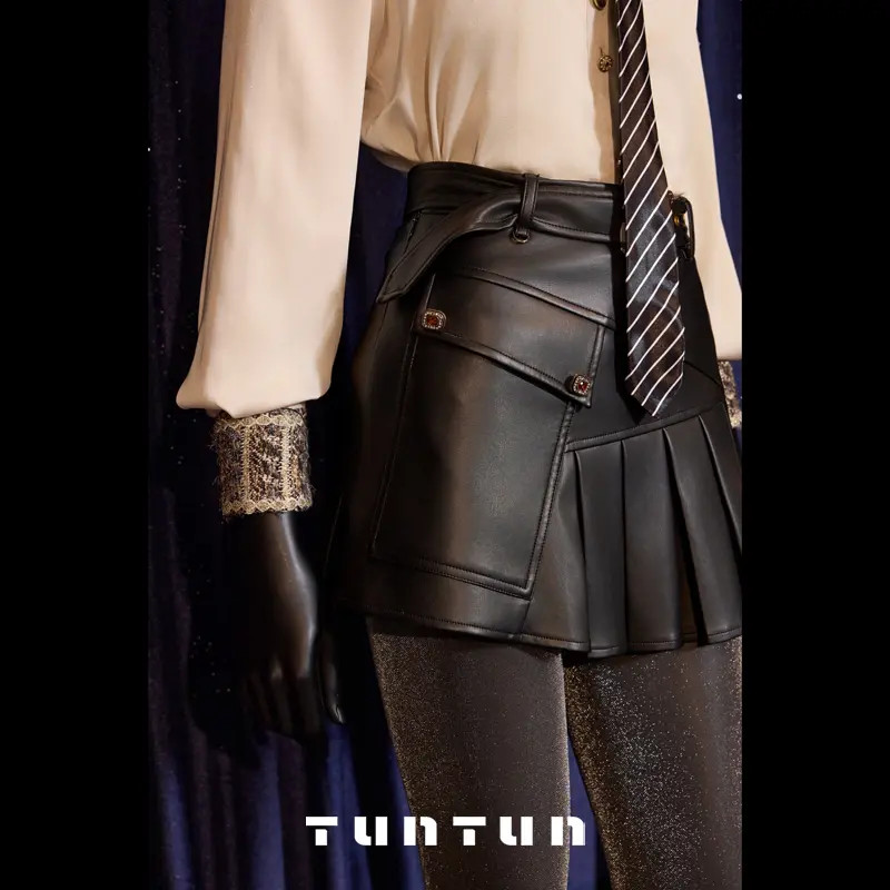12月14号上新【小小拽姐 黑色】皮裙