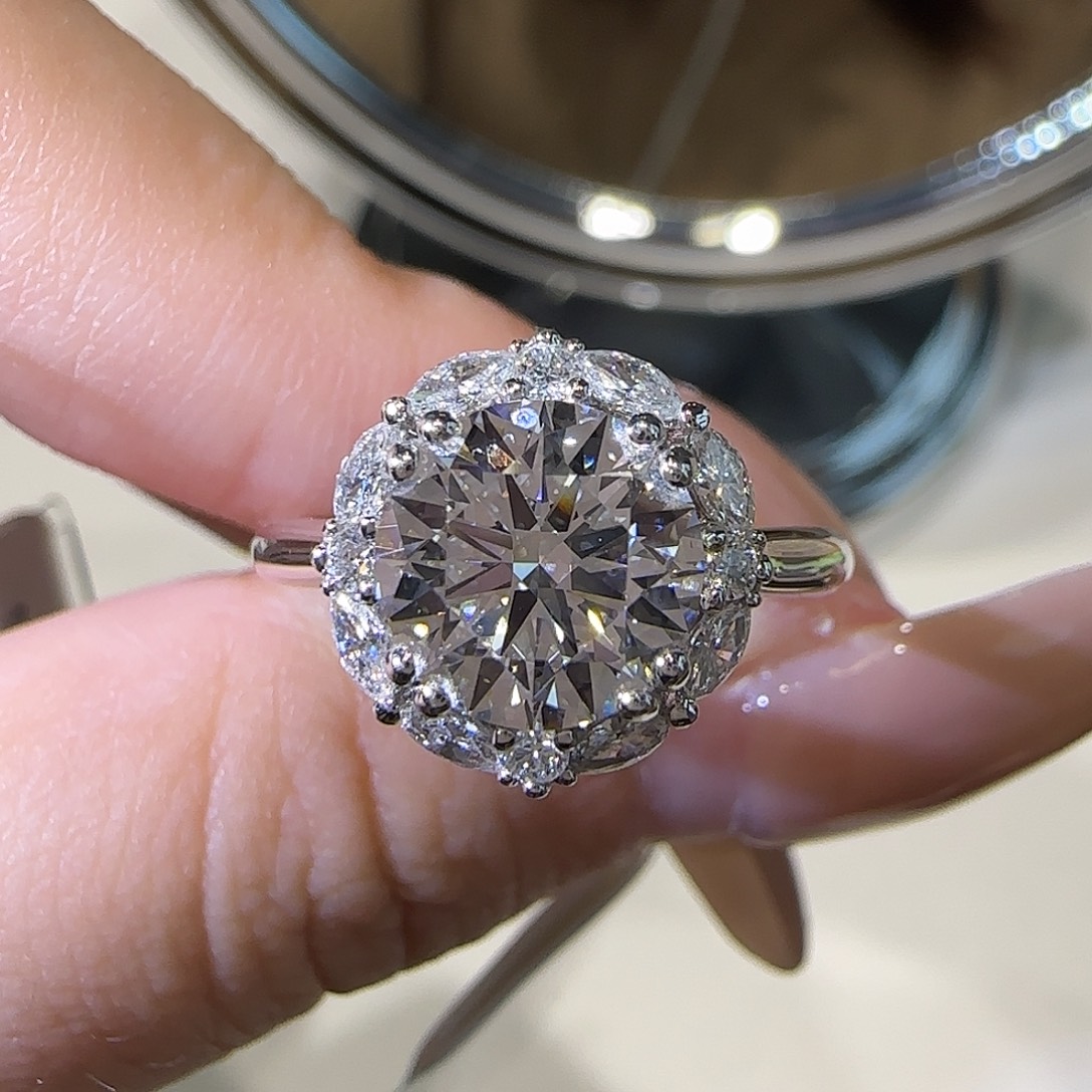 实验室培育钻石铂Pt950镶嵌许妍同款2卡vvs2