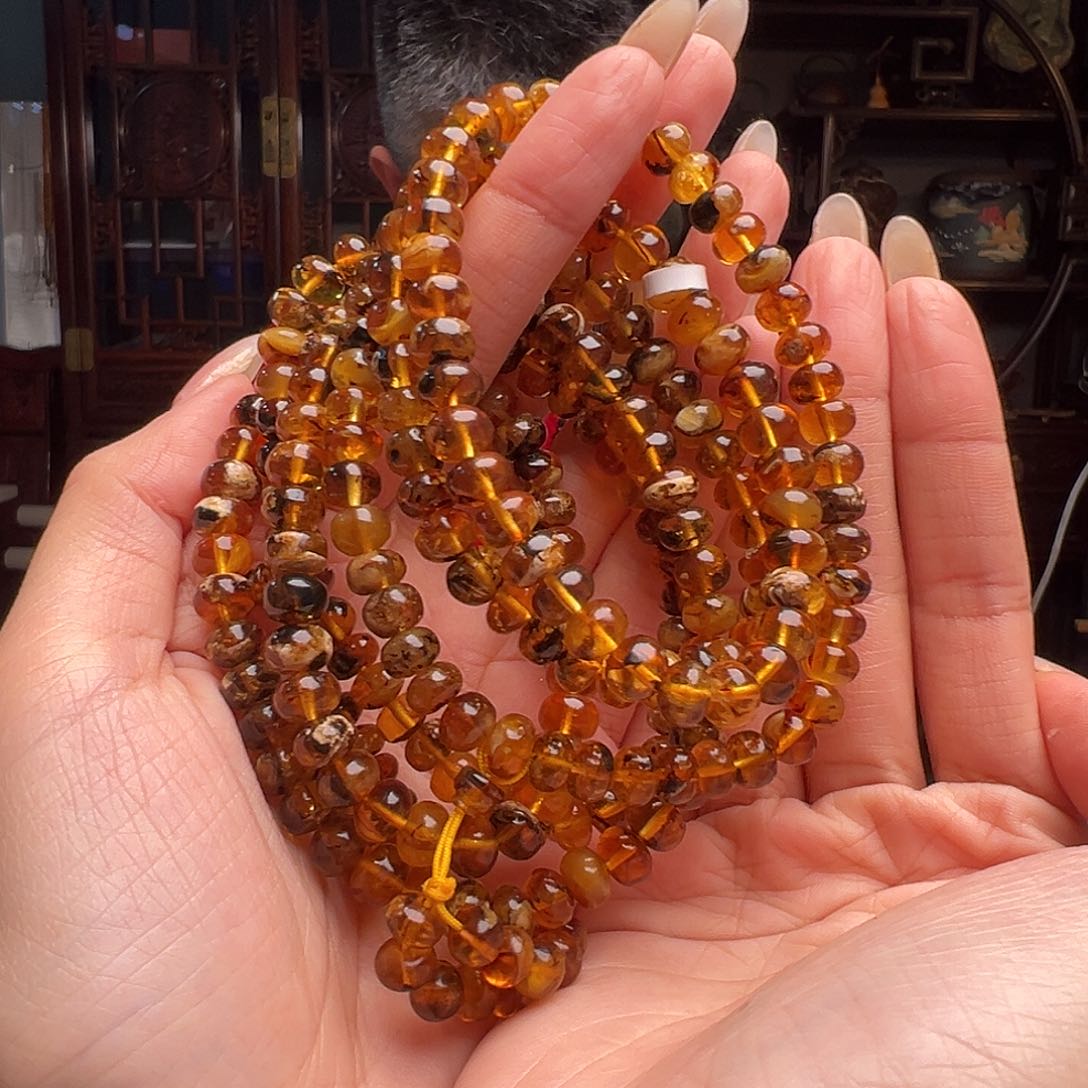 琥珀裸石未镶嵌抚顺琥珀20177多样性发其一7mm