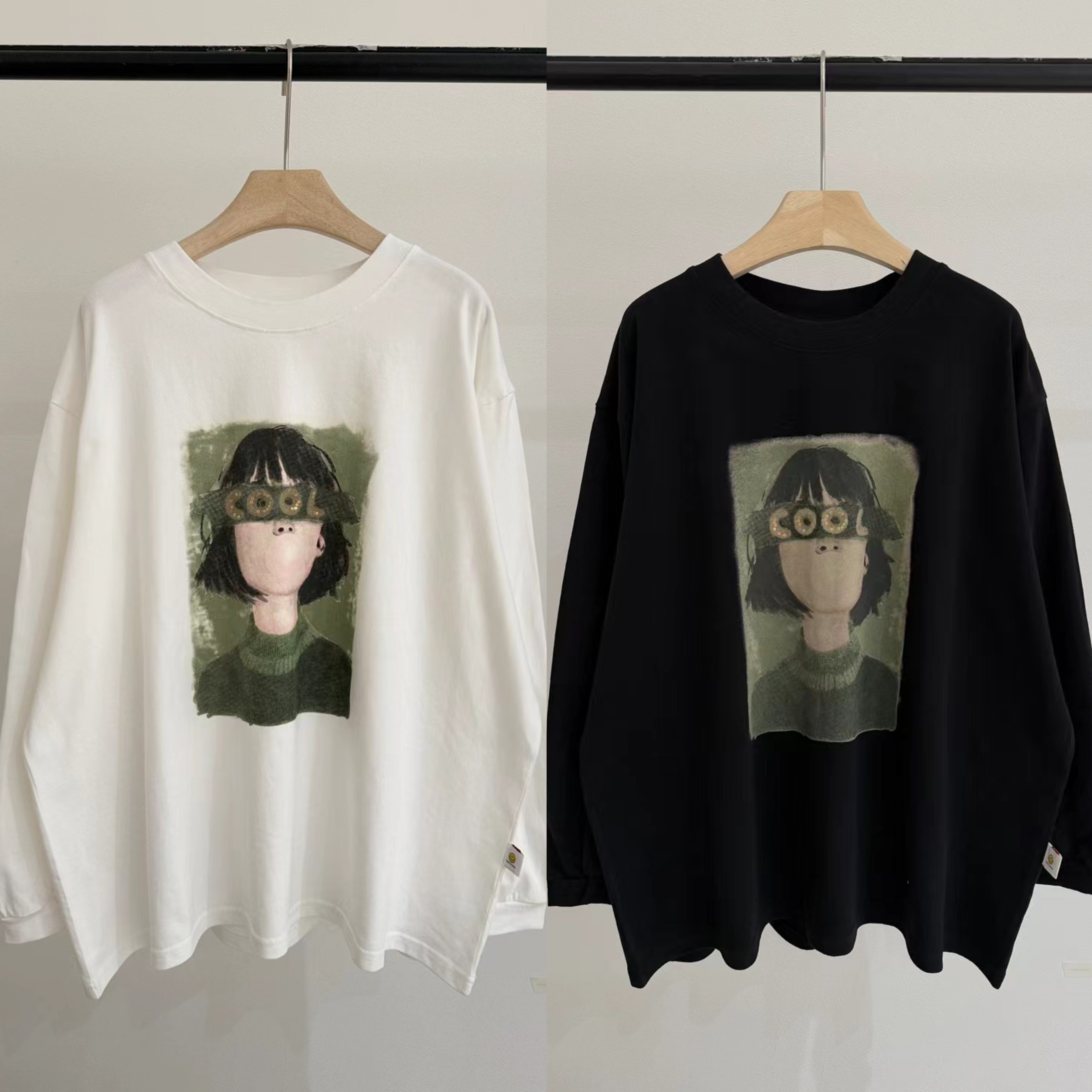 801秋季新款韩版女孩印花宽松休闲大版圆领短袖T恤女