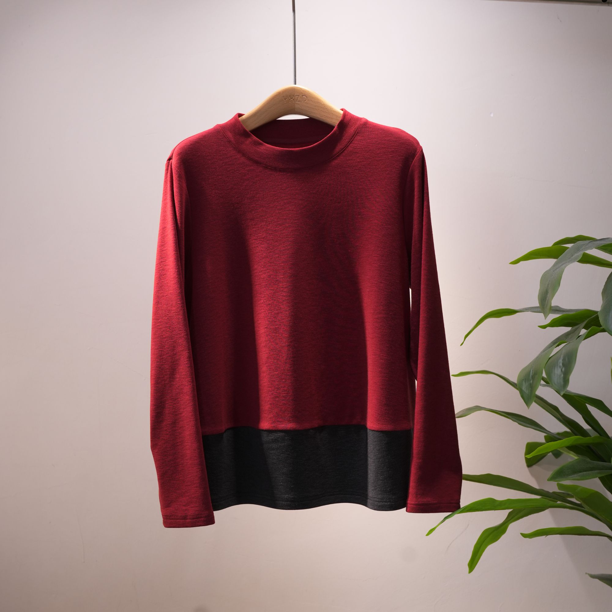 一席之地2025秋冬新款针织撞色半高领休闲休闲宽松弹力打底