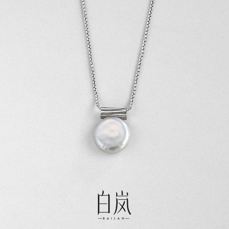 白岚纽扣珍珠项链女巴洛克轻奢小众经典气质简约时尚百搭XL3689