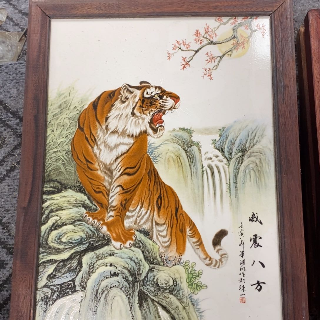 瓷片37*28 景德镇瓷板画柴窑烧制