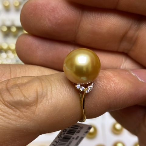 海水珍珠指18K金镶嵌
