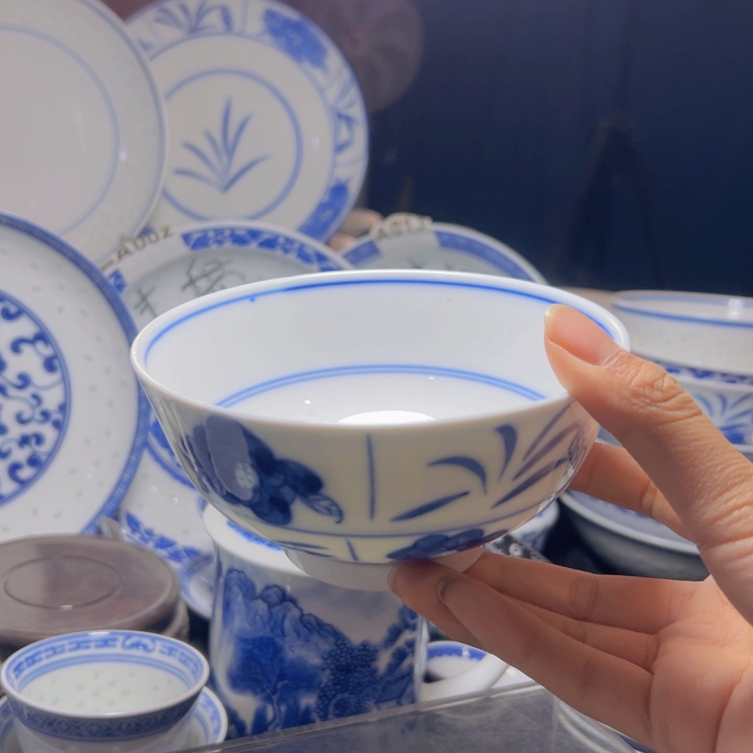 碗手绘木棉花五寸饭碗