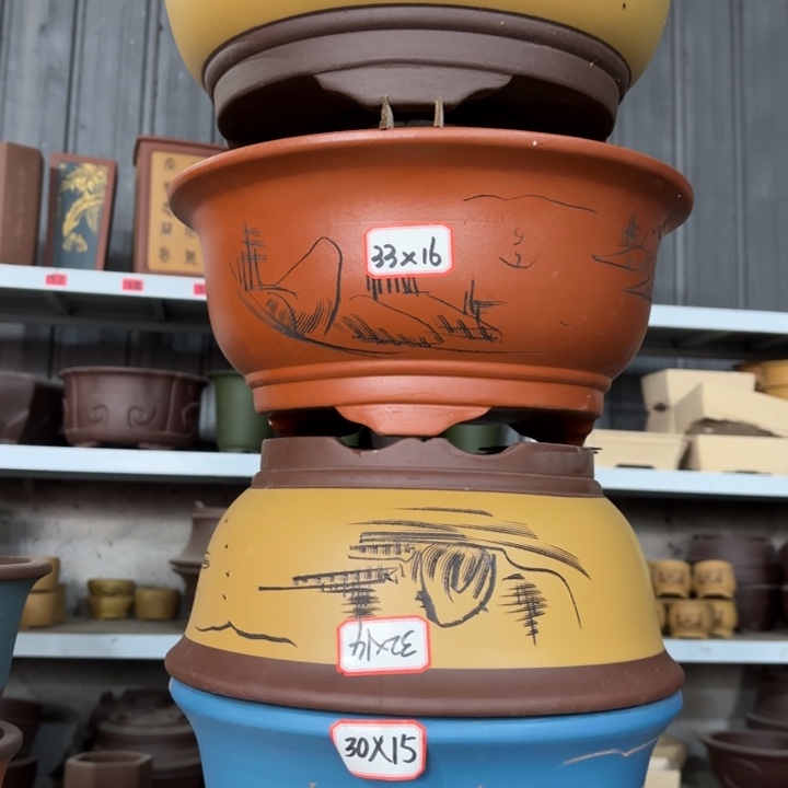 紫砂花盆100-4。          