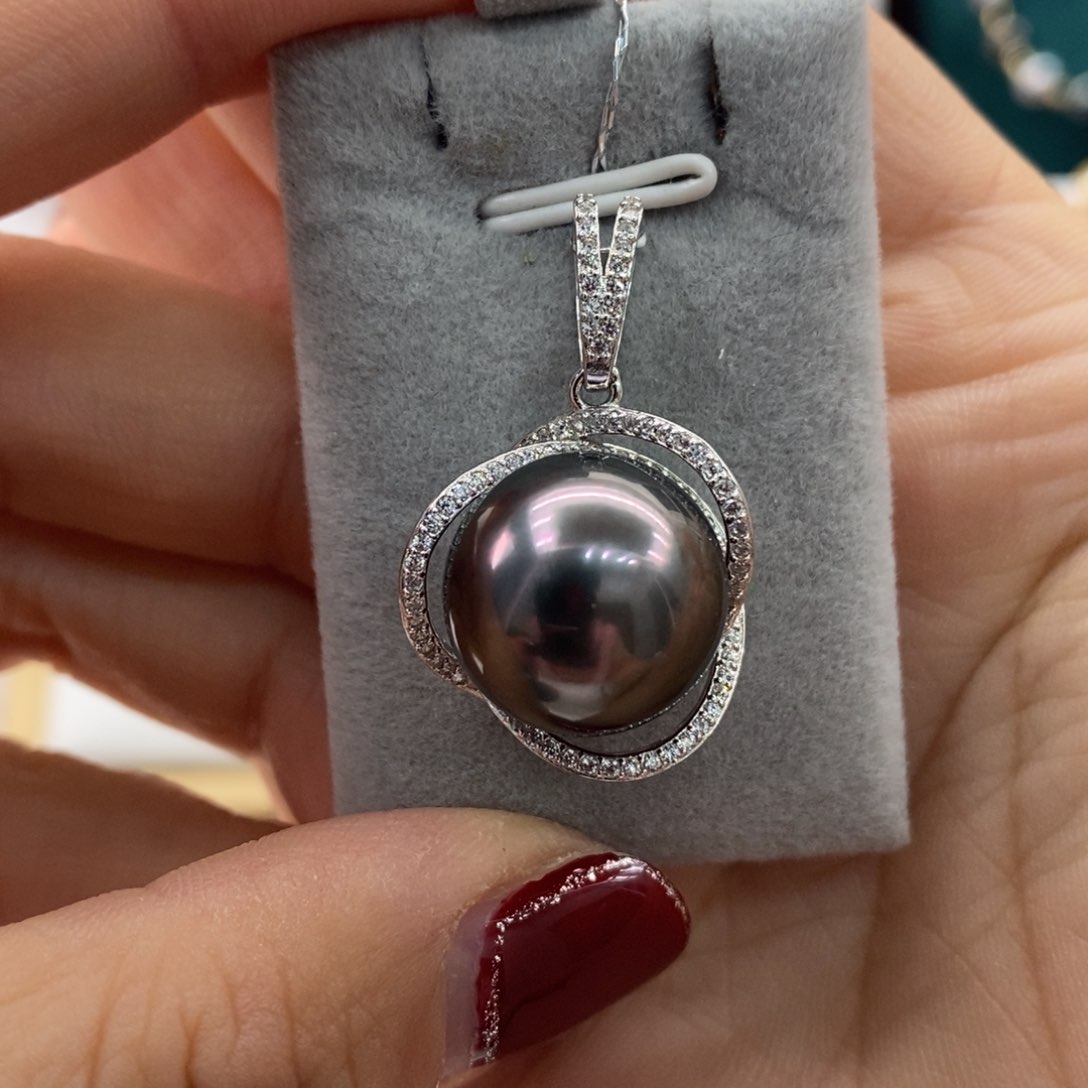 海水珍珠颈饰银S925镶嵌14-15m m