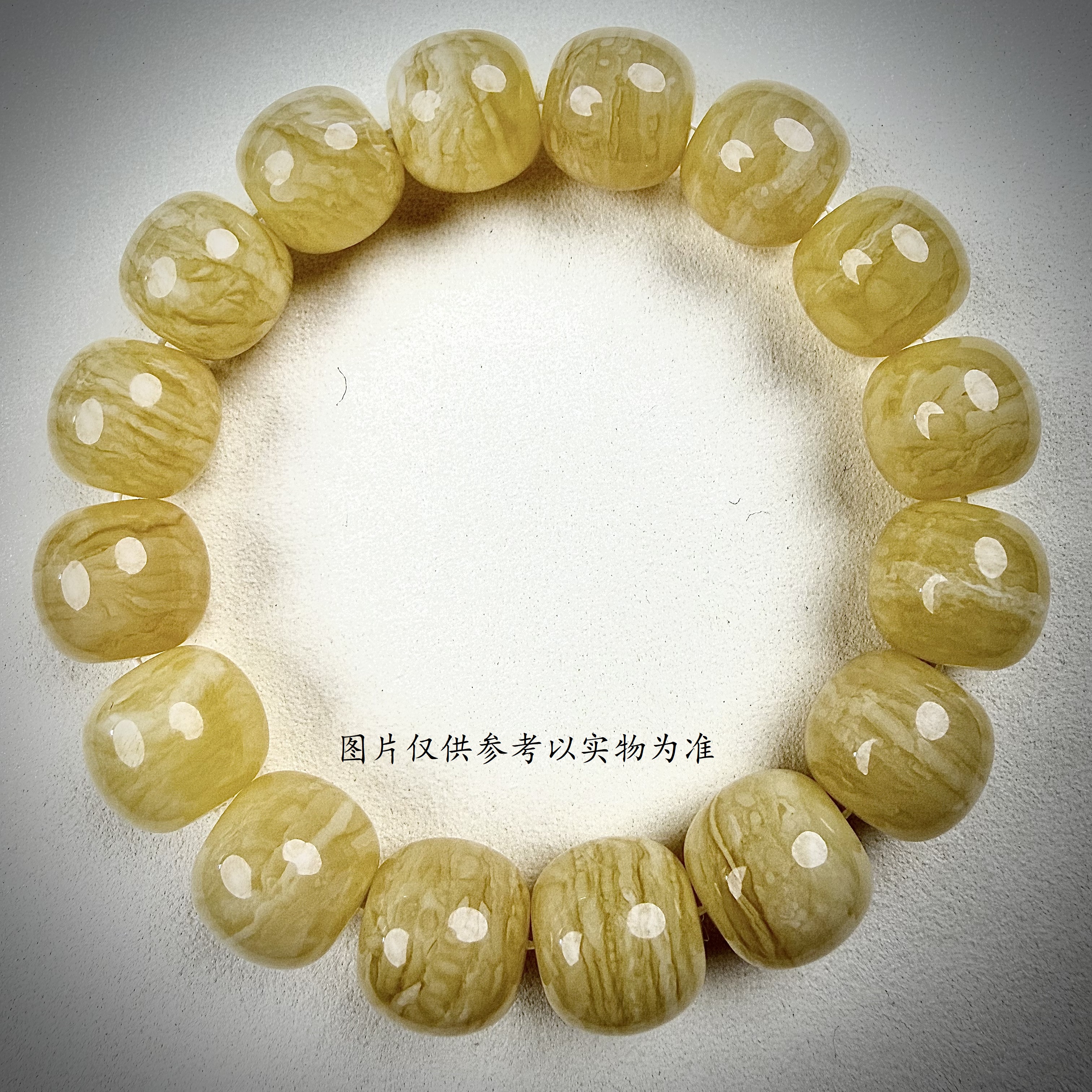 全品有瑕包换：蜜蜡“虎皮”龙华精工老型手串10-16mm天然原矿无优化