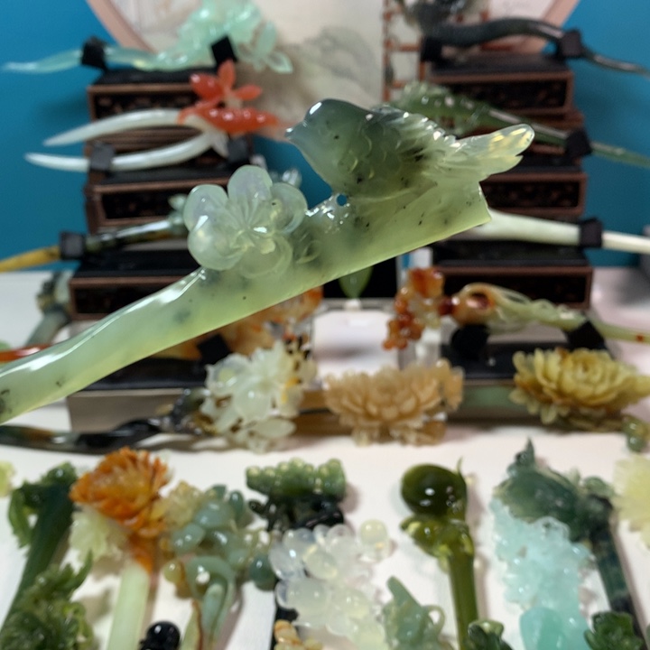 蛇纹石玉发簪未镶嵌