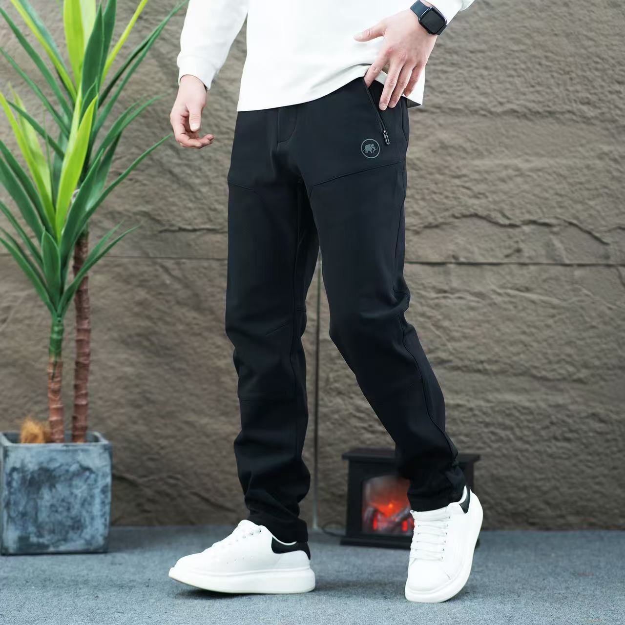 猛犸户外休闲裤子男款秋冬款加绒加厚2024爆款新款公务员直筒软壳