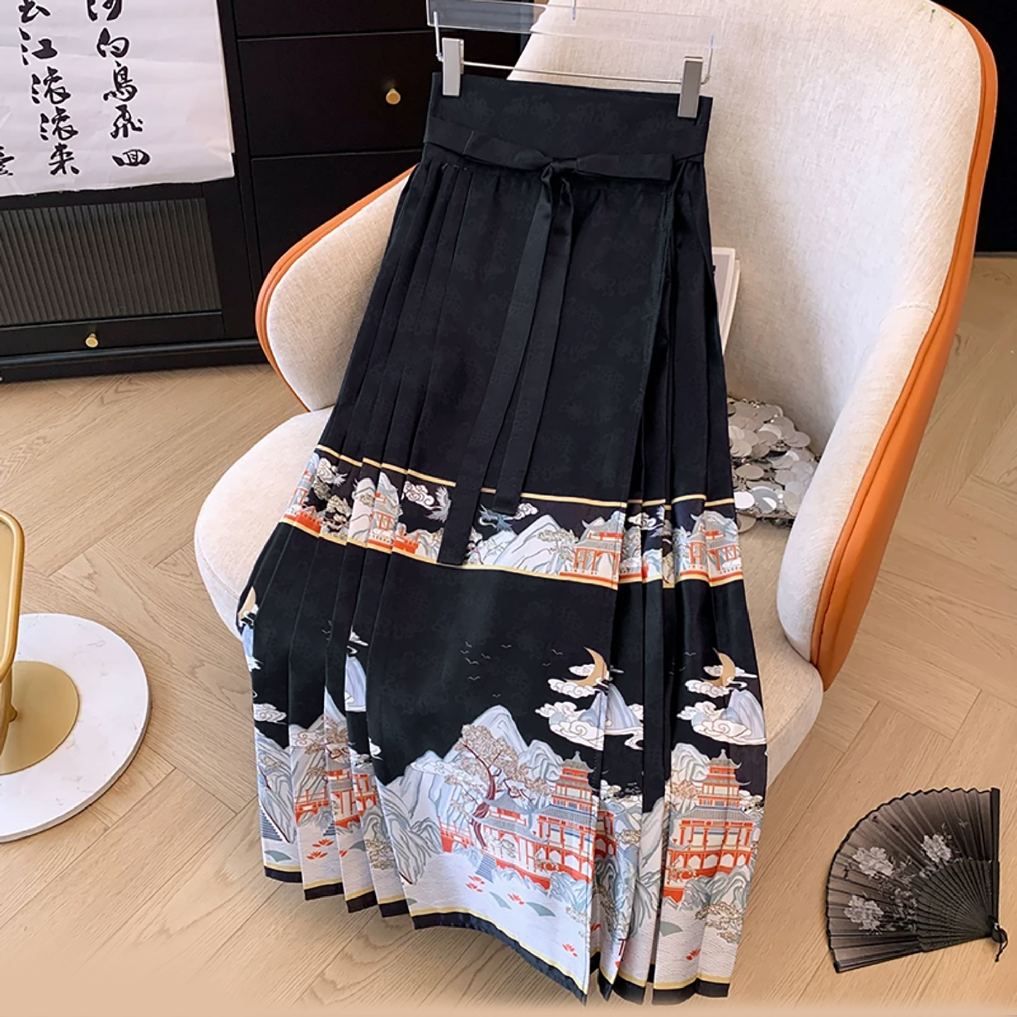 新中式！女士国风显瘦提花马面裙F01