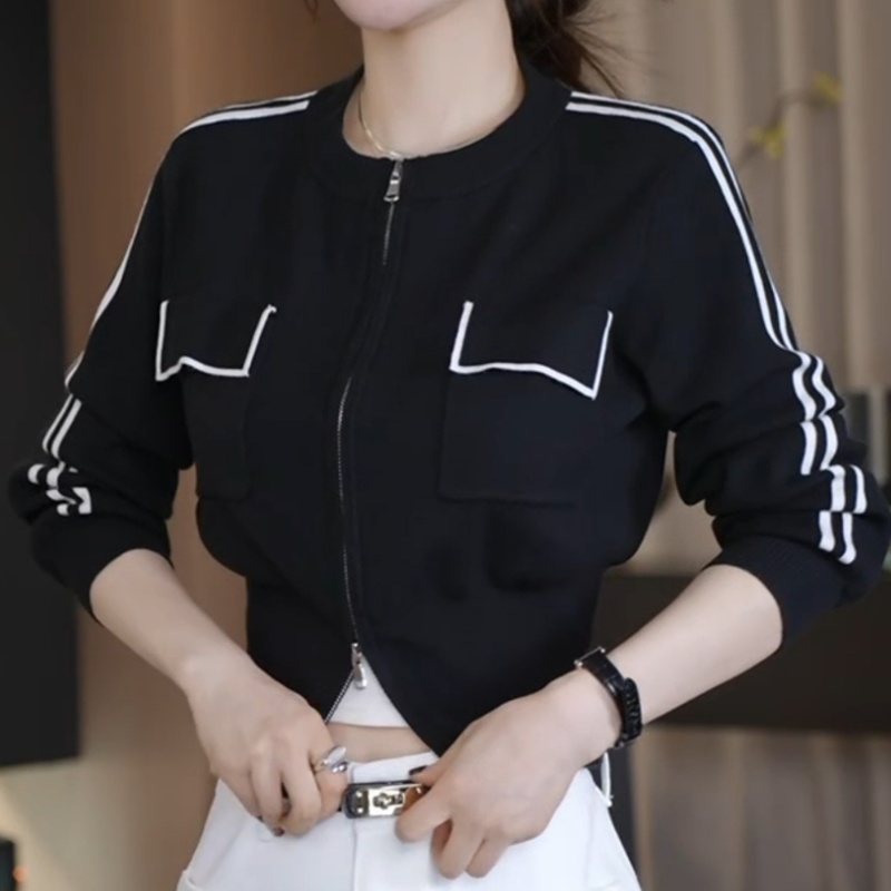 经典撞色修身显瘦小香气质针织开衫LK2506119