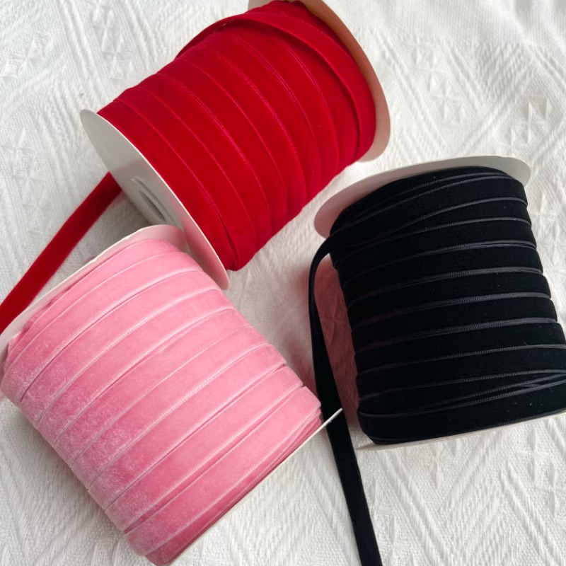 玖阁家1厘米单面/双面绒带手工DTY蝴蝶结飘带配件材料