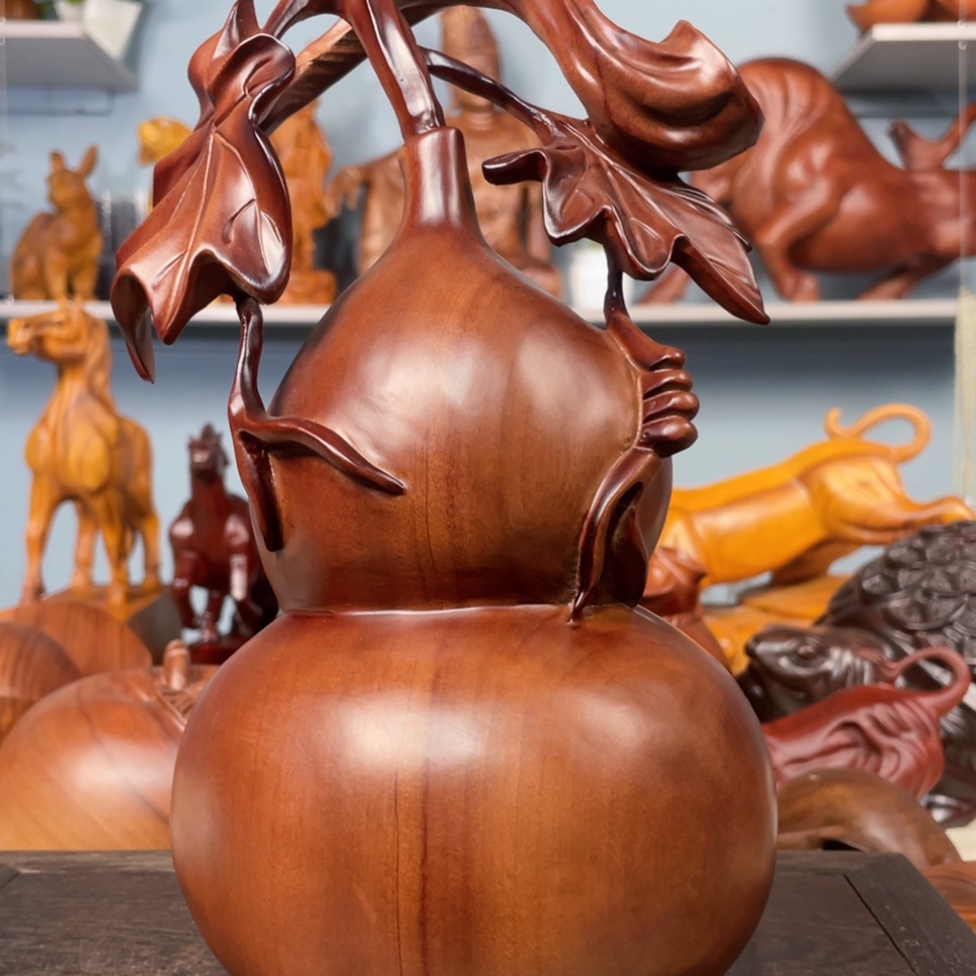 香樟木26公分葫芦摆件