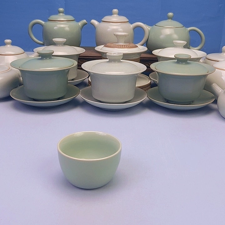 杯微瑕翠绿釉荷花杯原矿原釉原产地