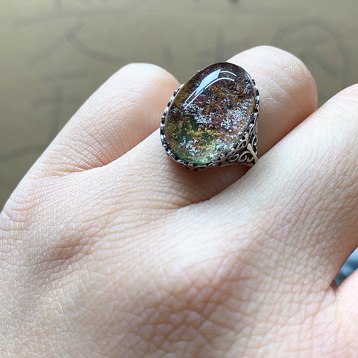 水晶水晶戒指银S925镶嵌