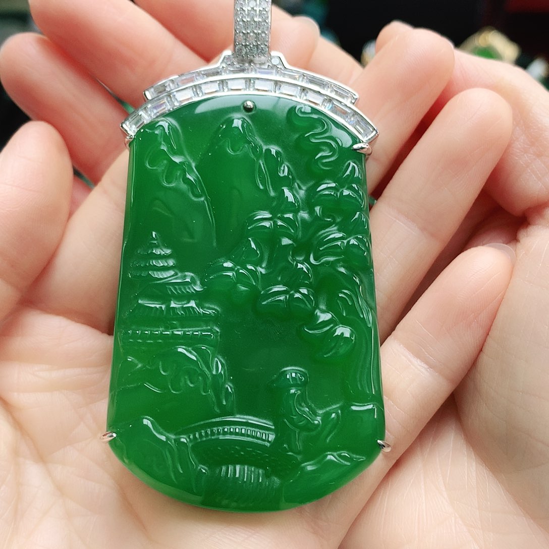 玛瑙/玉髓吊坠银S925镶嵌