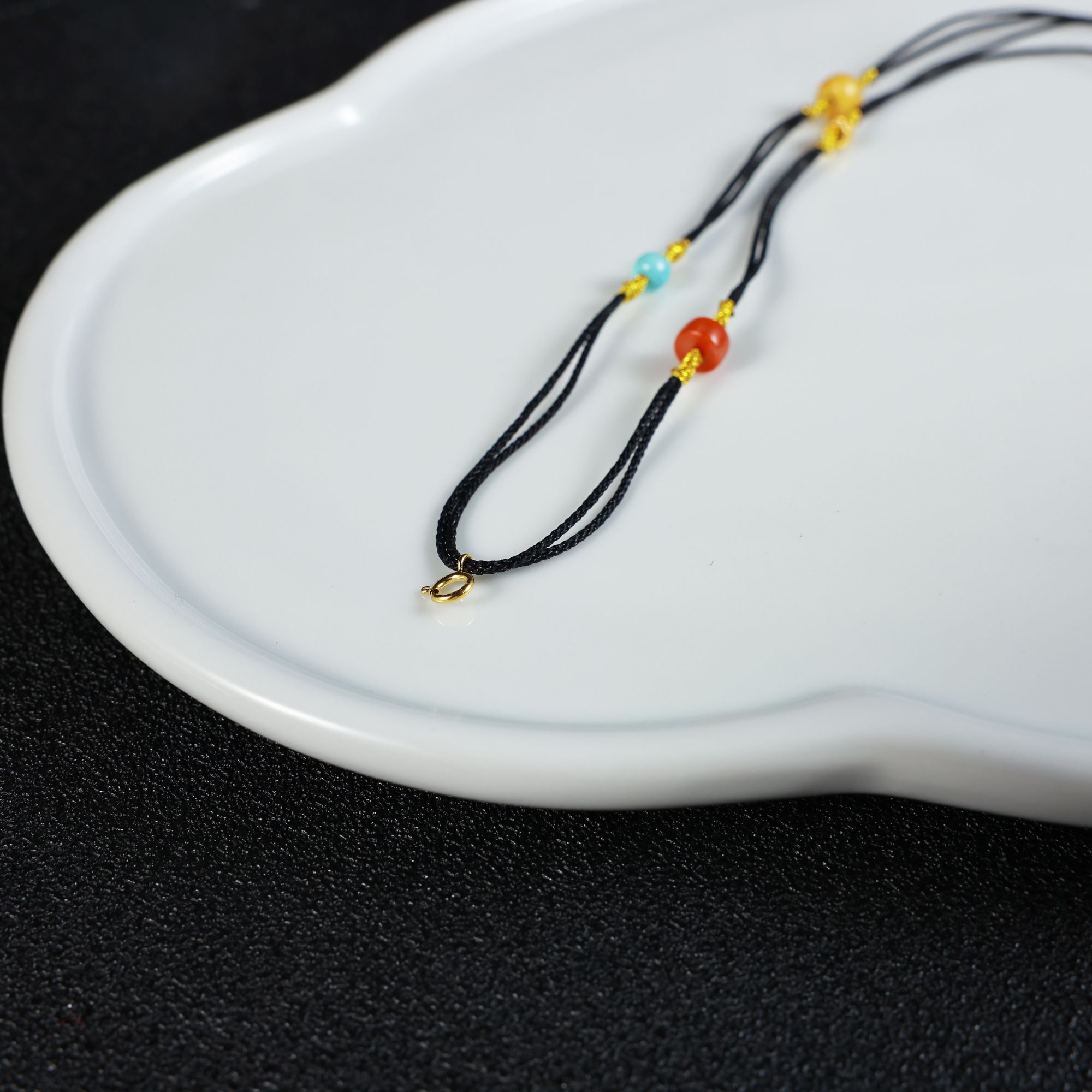 18K多宝 绿松蜜蜡南红玛瑙万能项链