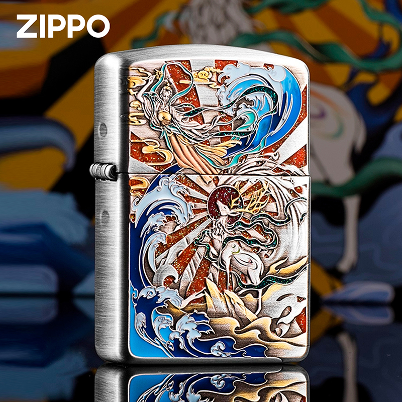 ZIPPO/之宝打火机九色鹿盔甲机填漆送男士生日礼物收藏