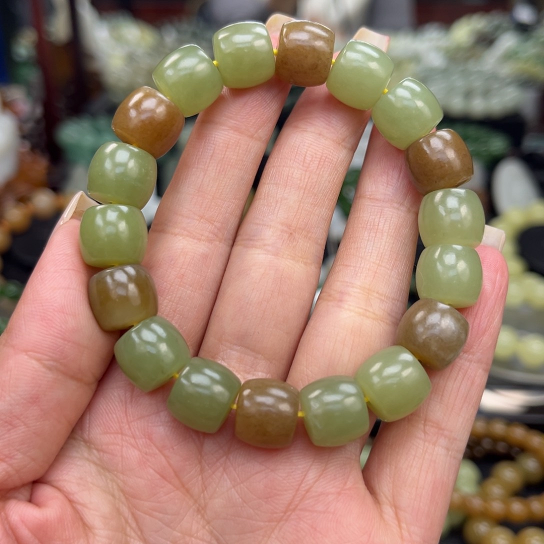 和田玉手串未镶嵌和田玉新疆多宝卡12