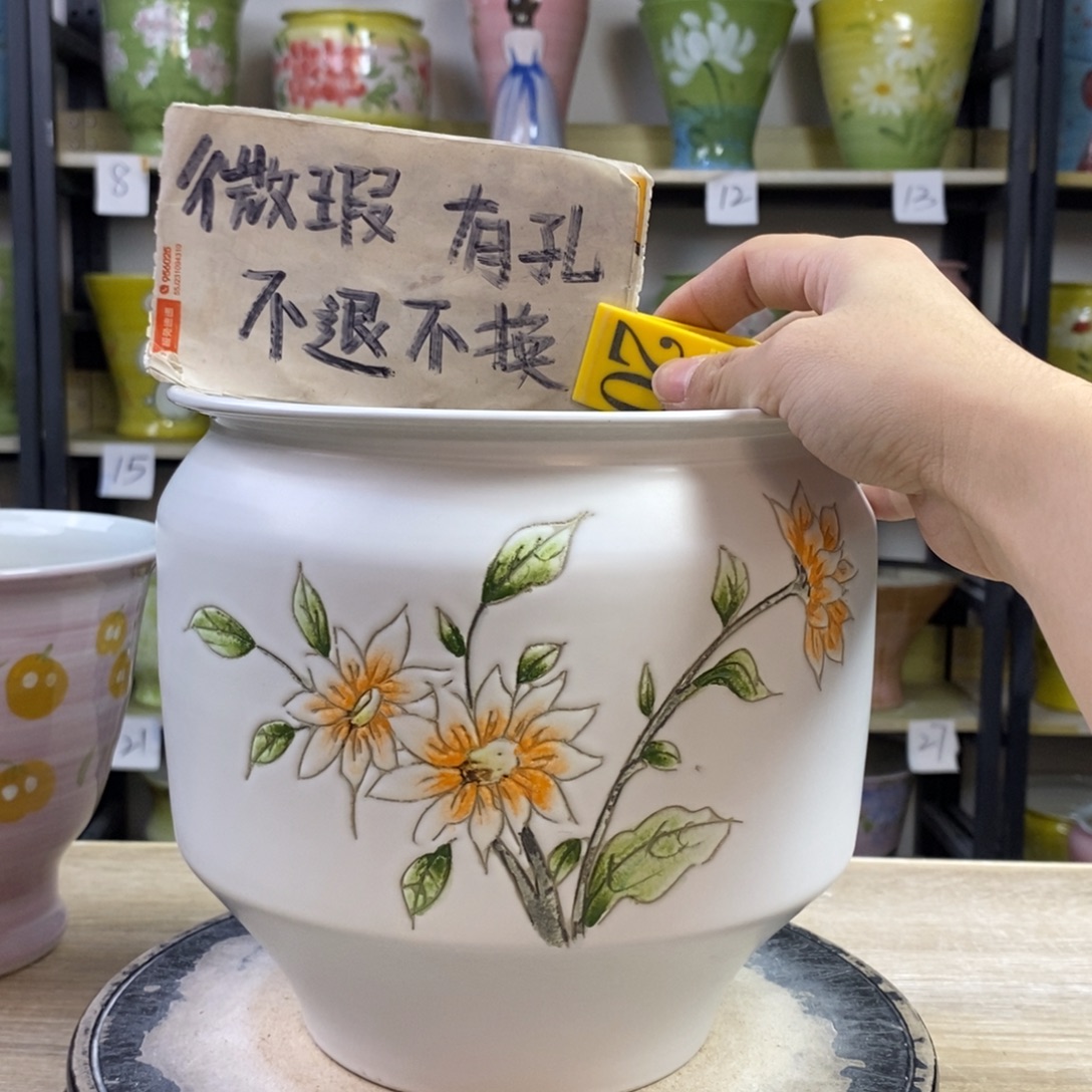景德镇手工手绘陶瓷花盆