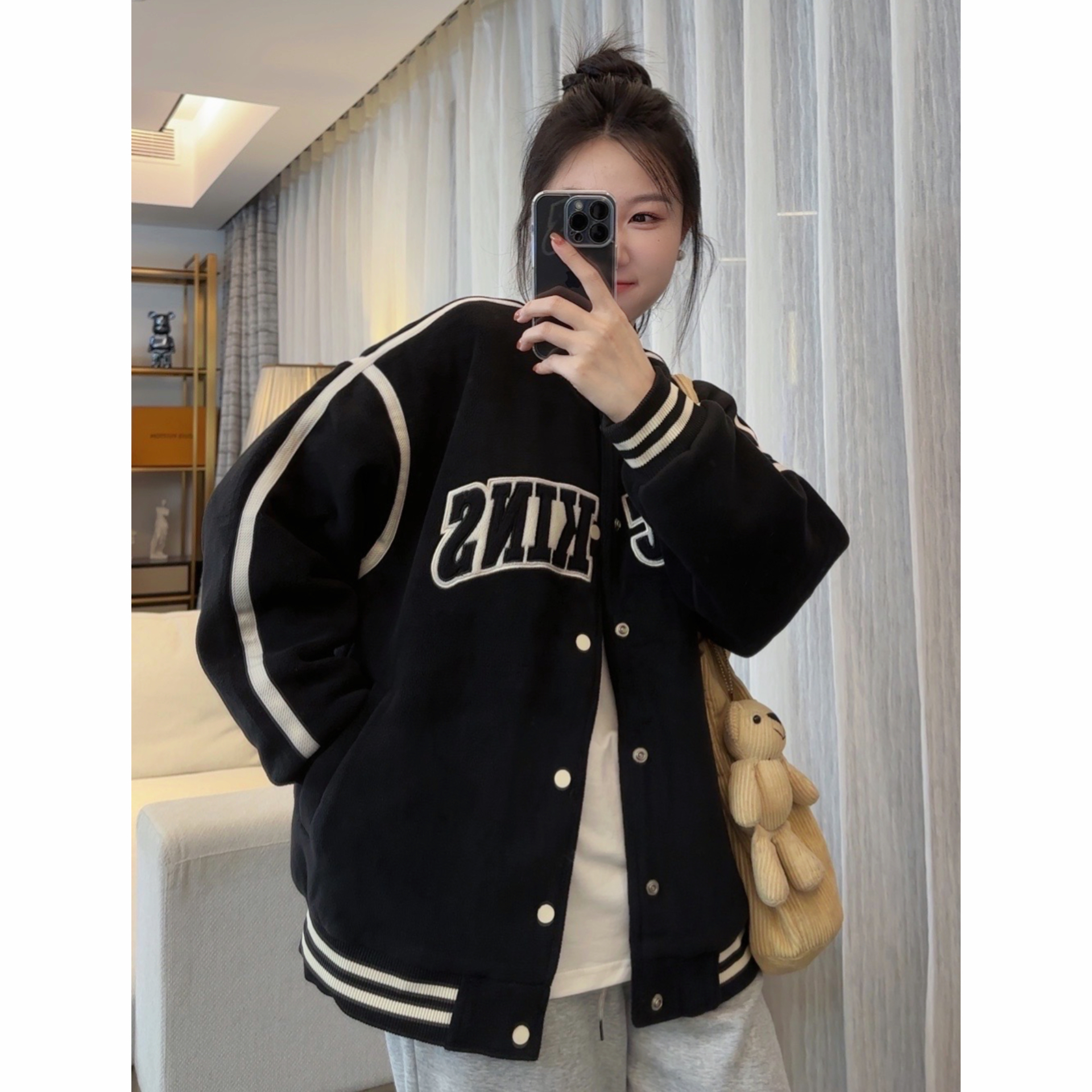 【年末回馈清款】高品质潮牌夹棉加厚刺绣美式棒球服夹克男女同款