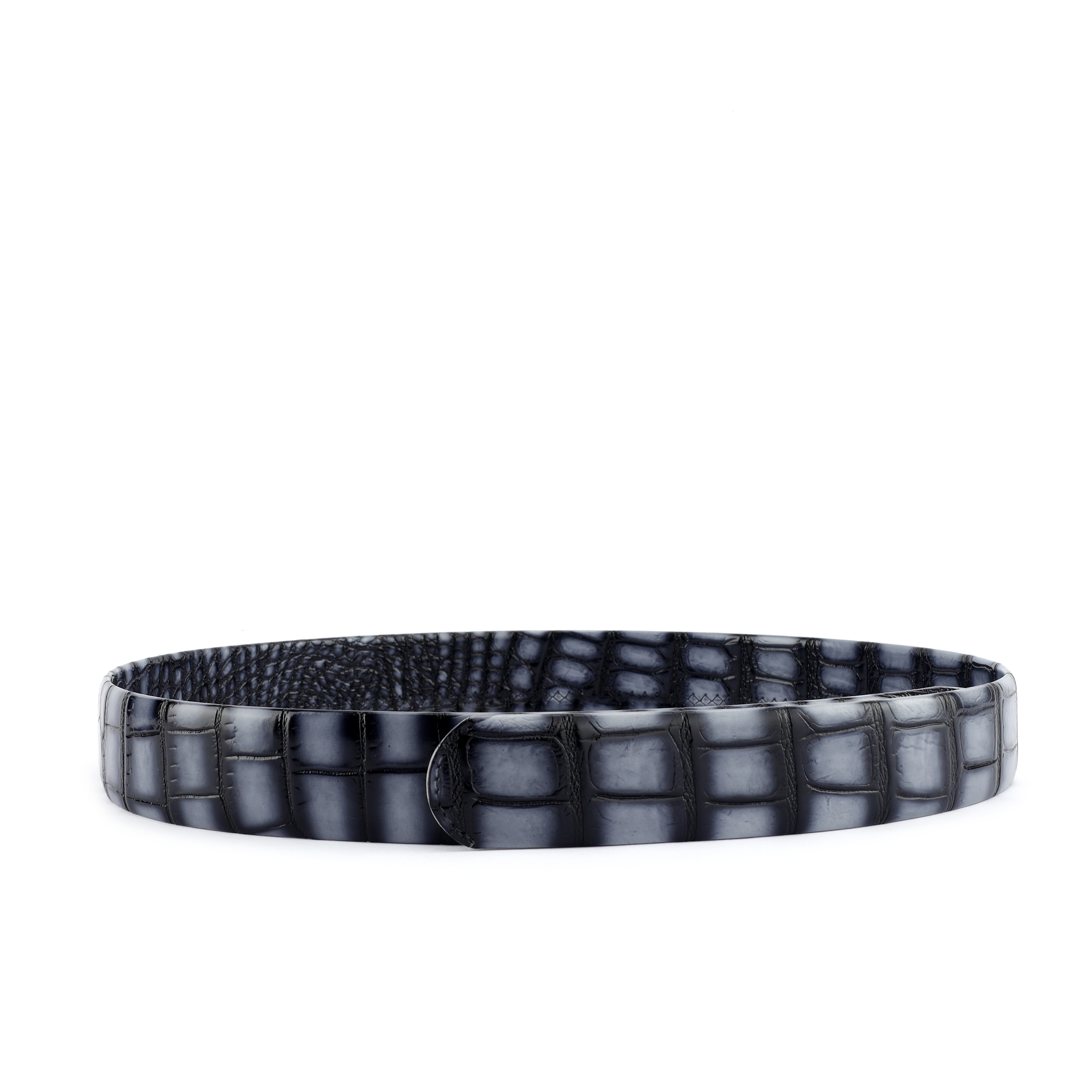 尼罗鳄纯手工擦色 猪肠带 男士鳄鱼皮带