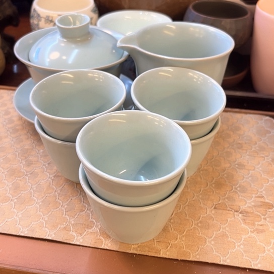 现代汝窑套装8件套装微瑕