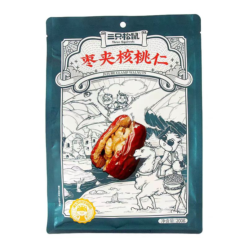 三只松鼠枣夹核桃仁200g/袋*3袋【效期至2025.10.16】