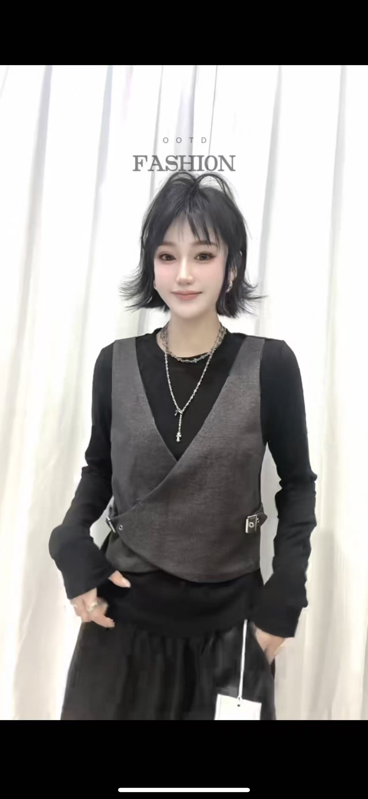 秋冬加绒假两件小衫9468