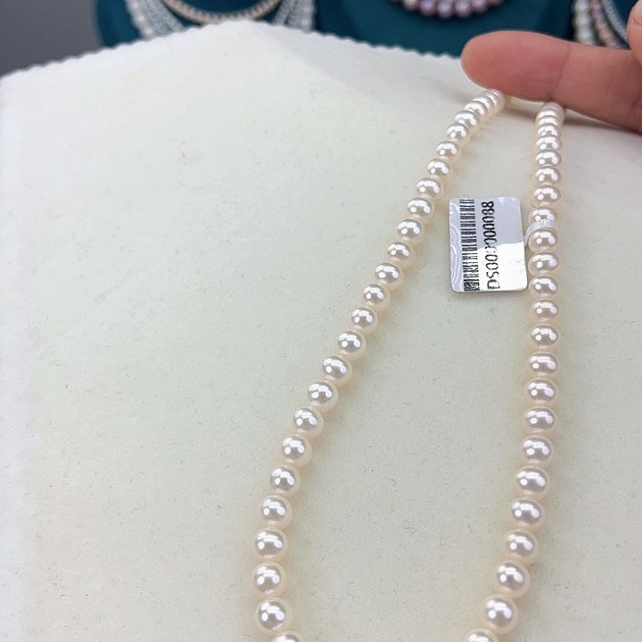 淡水珍珠颈饰银S925镶嵌卡6-7炫彩高品