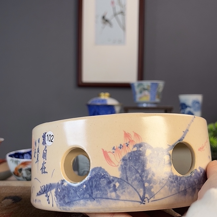 摆件景德柴烧茶杯多人