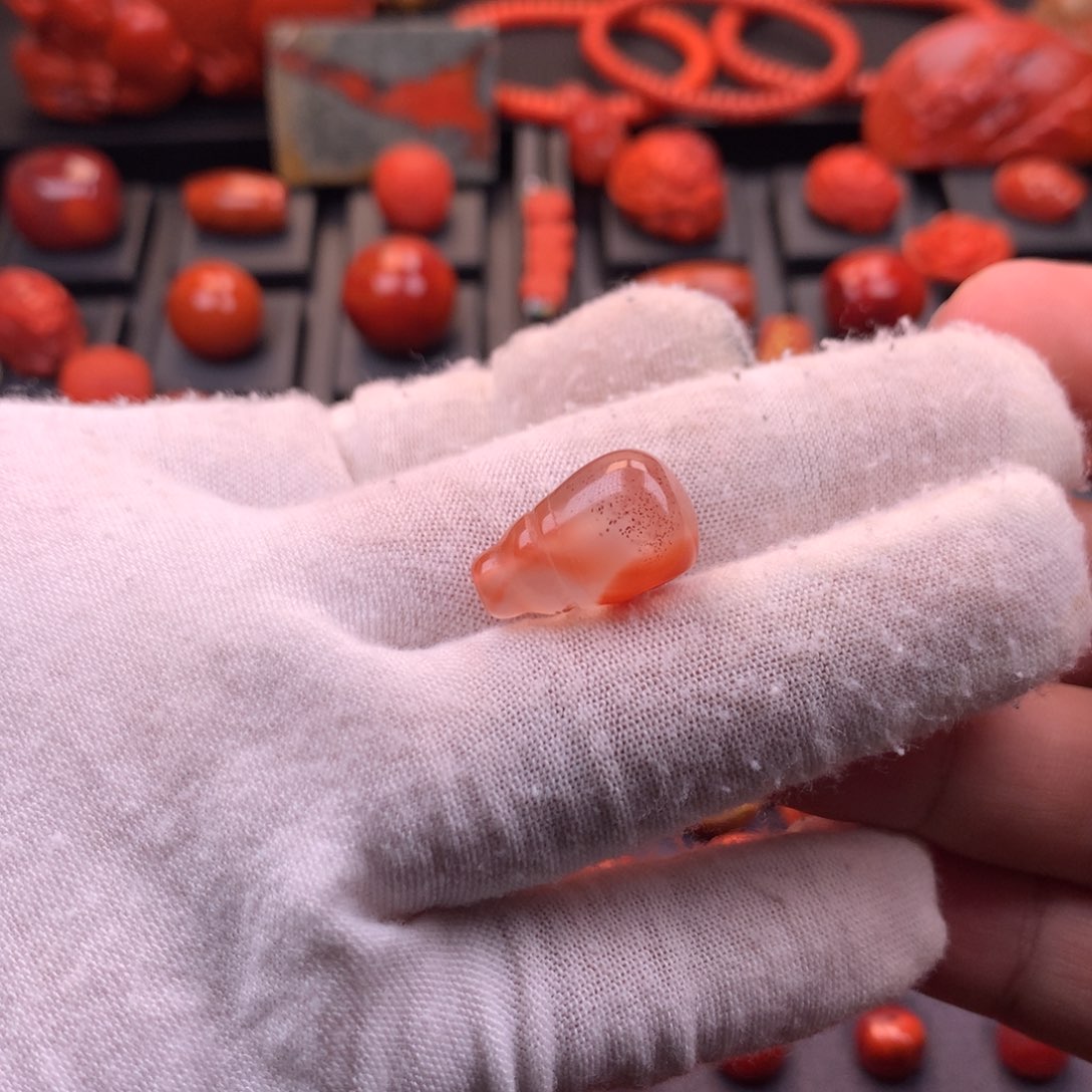 南红玛瑙未镶嵌冰飘奶嘴三通11.8mm