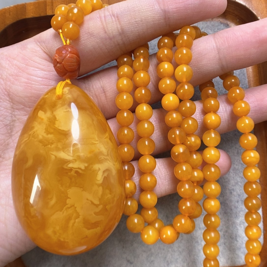 蜜蜡手串未镶嵌蜜蜡吊坠