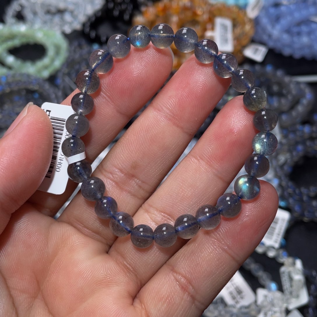 拉长石手链未镶嵌黑体拉长石手链7.3m