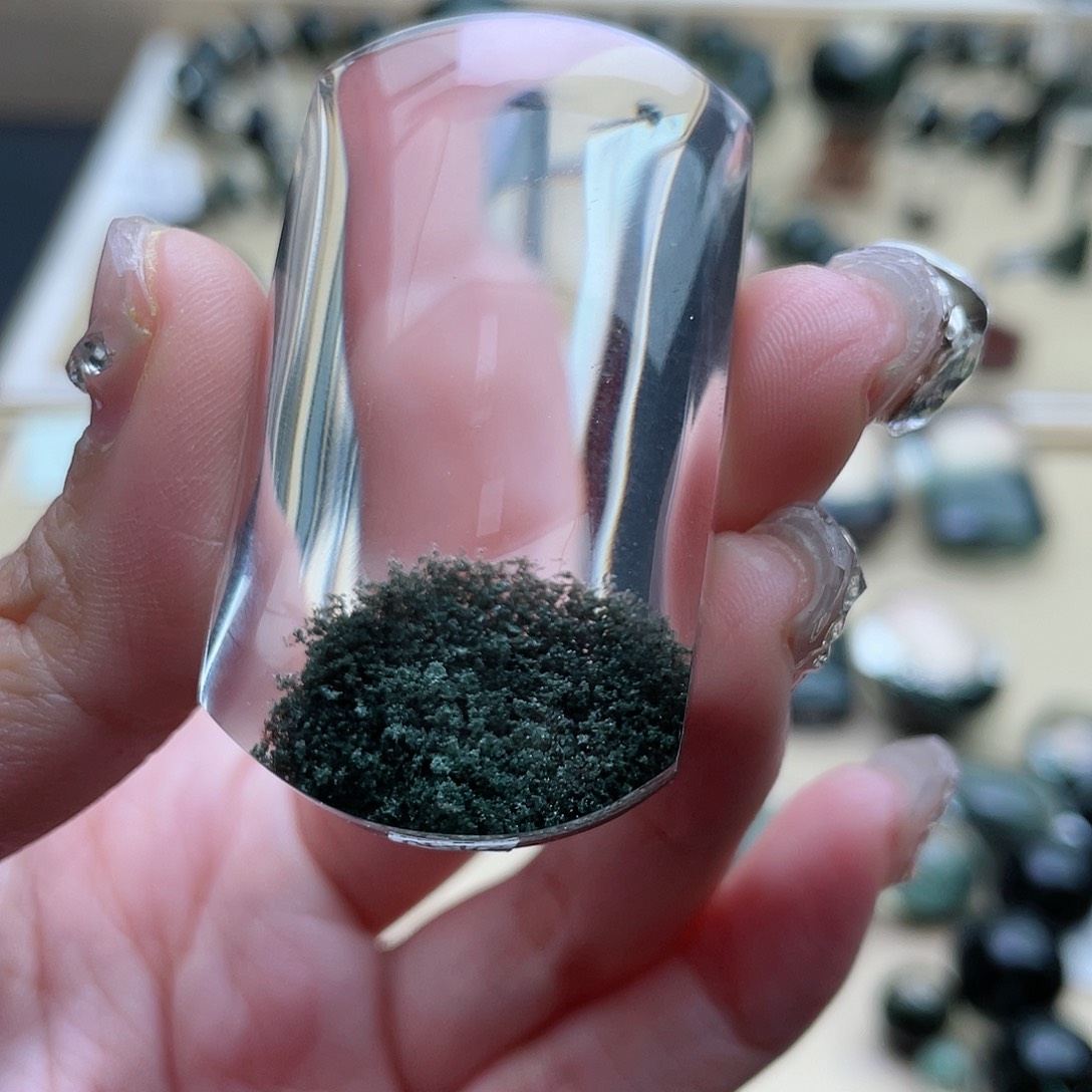 水晶颈饰未镶嵌烧*棍绿幽灵聚宝盆吊坠无事牌