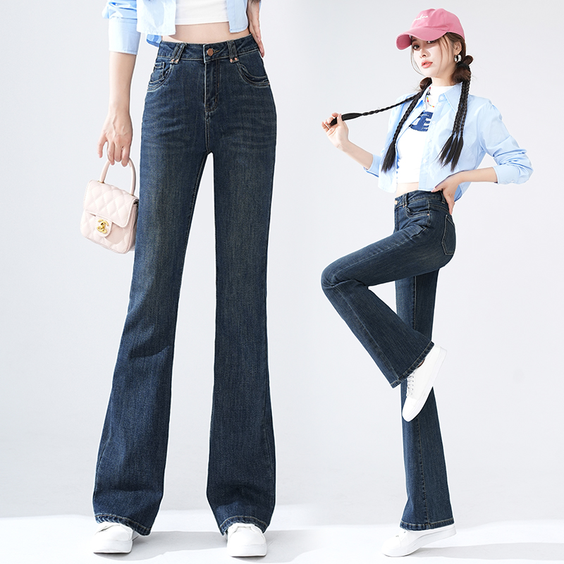 微辣喇牛仔裤女2025年新款春季女士高档洋气裤子郑州女裤微喇